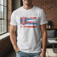 Best Dad Coach Ever Baseball Dad American Flag 4th Of July Premium Men T-Shirt