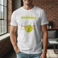 Softball Dad Just Like A Baseball Dad Player Premium Men T-Shirt