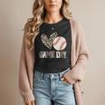 Baseball Game Day Vibes Baseball Mom Mama Leopard Cute Women T-Shirt