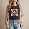 Baseballs And Bows Coquette Baseball Mom Baseball Coach Girl Women T-Shirt