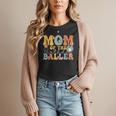 Mom Of The Birthday Baller Groovy Baseball Mom Women T-Shirt