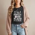 She Dances He Plays Mom Of Both Dance And Baseball Mom Women T-Shirt