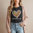 Softball Baseball Mom Valentine Leopard Heart Mother's Day Women T-Shirt