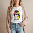 Baseball Mom Softball Mom Of Both Messy Bun Mother's Day Women T-Shirt Baseball Mom Softball Mom Of Both Messy Bun Mother's Day Women T-Shirt
