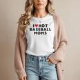 I Love Hot Baseball Moms Red Heart Women T-Shirt I Love Hot Baseball Moms Red Heart Women T-Shirt