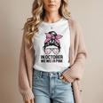 In October We Wear Pink Baseball Mom Messy Bun Breast Cancer Women T-Shirt In October We Wear Pink Baseball Mom Messy Bun Breast Cancer Women T-Shirt