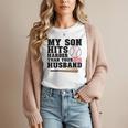 My Son Hits Harder Than Your Husband Baseball Mom Women T-Shirt