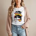 Spanish Baseball Mom Messy Bun Spain Baseball Girl Women T-Shirt