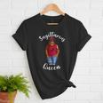 African American Baseball Mom Sagittarius Queen Zodiac Sign Women T-Shirt