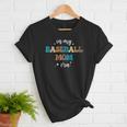 In My Baseball Mom Era Baseball Lover Groovy Vintage Retro Women T-Shirt