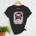 Baseball Mom Messy Bun Hair Player Mom Women T-Shirt Baseball Mom Messy Bun Hair Player Mom Women T-Shirt