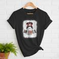 Baseball Mom Messy Bun Mommy Baseball Player Women T-Shirt