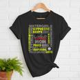 Baseball Mom Traits For Great Mothers Grey And Yellow Women T-Shirt Baseball Mom Traits For Great Mothers Grey And Yellow Women T-Shirt