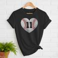Baseball Number 11 Distressed Heart For Baseball Moms Women T-Shirt Baseball Number 11 Distressed Heart For Baseball Moms Women T-Shirt
