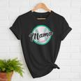 Cute Mama Script Font On Baseball Mom Women T-Shirt