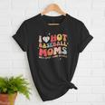 Groovy Retro I Love Hot Baseball Moms With After Game Snacks Women T-Shirt Groovy Retro I Love Hot Baseball Moms With After Game Snacks Women T-Shirt