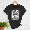 Leopard Messy Bun Mom Mother's Day Baseball Mommy Women T-Shirt