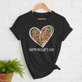 Softball Baseball Mom Valentine Leopard Heart Mother's Day Women T-Shirt