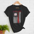 Vintage Baseball Flag Women Baseball Mom Women T-Shirt