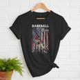 Vintage USA Flag Baseball Player Proud Baseball Mom Women T-Shirt Vintage USA Flag Baseball Player Proud Baseball Mom Women T-Shirt
