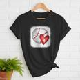 Womens Bleached Custom Baseball Mom Number 4 Heart For Mom Women T-Shirt Womens Bleached Custom Baseball Mom Number 4 Heart For Mom Women T-Shirt