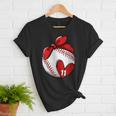 Womens Custom Baseball Mom Number 11 Heart For Mom Mommy Women T-Shirt