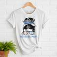 Argentina Baseball Mom Messy Bun Women T-Shirt Argentina Baseball Mom Messy Bun Women T-Shirt