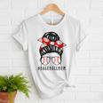Baseball Mom Leopard Messy Bun Game Day Women T-Shirt Baseball Mom Leopard Messy Bun Game Day Women T-Shirt