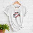 Baseball Mom Pitches Be Crazy Lips Premium Women T-Shirt