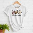 Peace Love Baseball Mom Leopard Print Cheetah Pattern Women T-Shirt Peace Love Baseball Mom Leopard Print Cheetah Pattern Women T-Shirt