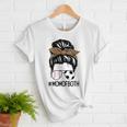 Soccer Baseball Mom Of Both Messy Bun Leopard Mother's Day Women T-Shirt Soccer Baseball Mom Of Both Messy Bun Leopard Mother's Day Women T-Shirt