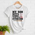 My Son Hits Harder Than Your Husband Baseball Mom Women T-Shirt