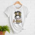 T Ball Mom Messy Bun Leopard Baseball Mom Leopard Women T-Shirt T Ball Mom Messy Bun Leopard Baseball Mom Leopard Women T-Shirt