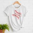 Vintage Texas State Map Home Baseball Lover Baseball Mom Women T-Shirt