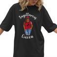 African American Baseball Mom Sagittarius Queen Zodiac Sign Women T-Shirt