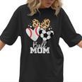Ball Mom Soccer Baseball Mom Heart Women T-Shirt