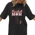 Baseball Mom 2 Number 2 Jersey Team Numbered Jersey Women T-Shirt