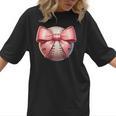 Baseball Mom Coquette Pink Bow Baseball Mom Women T-Shirt Baseball Mom Coquette Pink Bow Baseball Mom Women T-Shirt