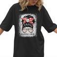Baseball Mom Messy Bun Hair Player Mom Women T-Shirt Baseball Mom Messy Bun Hair Player Mom Women T-Shirt