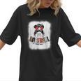 Baseball Mom Messy Bun Mommy Baseball Player Women T-Shirt