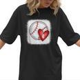 Bleached Custom Baseball Mom Number 6 Heart For Mom Women T-Shirt Bleached Custom Baseball Mom Number 6 Heart For Mom Women T-Shirt