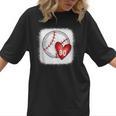 Bleached Custom Baseball Mom Number 90 Heart For Mom Women T-Shirt Bleached Custom Baseball Mom Number 90 Heart For Mom Women T-Shirt