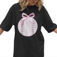 Coquette Baseball Mom Pink Bow Baseball Mama Women T-Shirt Coquette Baseball Mom Pink Bow Baseball Mama Women T-Shirt
