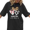 Game Day Vibes Soccer Baseball Mom Heart Women T-Shirt Game Day Vibes Soccer Baseball Mom Heart Women T-Shirt