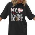 My Heart Is On That Court Baseball Player Baseball Mom Women T-Shirt
