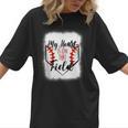 My Heart Is On That Field Baseball Mom Momm Women T-Shirt