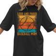 Loud And Proud Baseball Mom Vibrant Colorful Stripe Women T-Shirt Loud And Proud Baseball Mom Vibrant Colorful Stripe Women T-Shirt