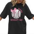 Mama Biggest Fan Coquette Bow Baseball Mom Fan Mother's Day Women T-Shirt Mama Biggest Fan Coquette Bow Baseball Mom Fan Mother's Day Women T-Shirt