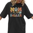 Mom Of The Birthday Baller Groovy Baseball Mom Women T-Shirt
