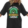 One Lucky Baseball Mom St Patricks Day Rainbow Mother Mama Women T-Shirt